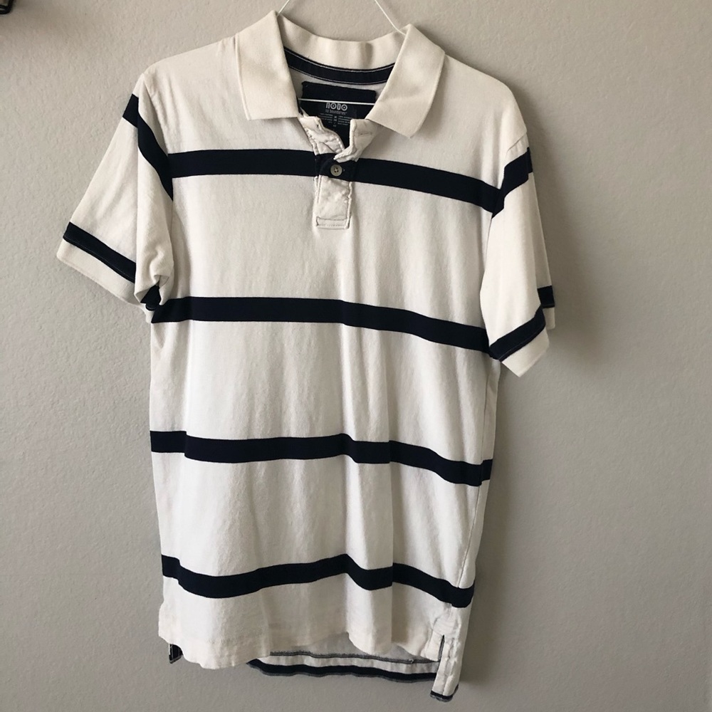 Men’s striped cotton polo